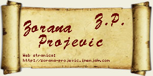 Zorana Projević vizit kartica